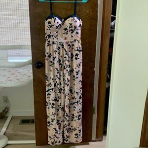 Floral light pink romper